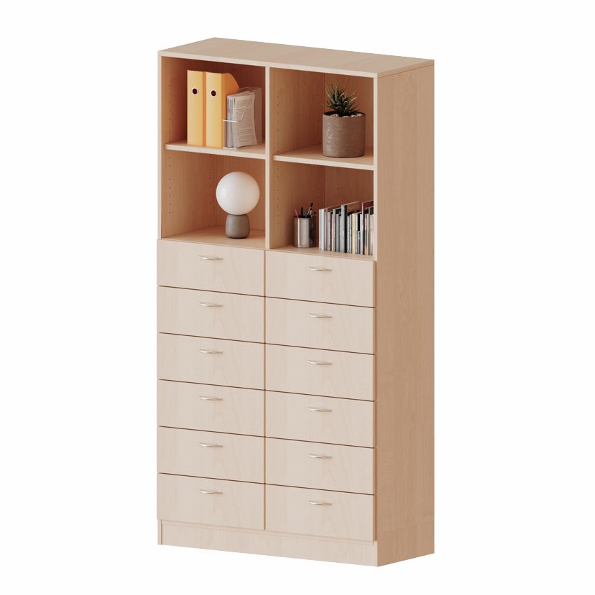 Kombinationsschrank 5 OH mit schmalen Schubladen, mit MW, 2 Breiten, 4 Dekore